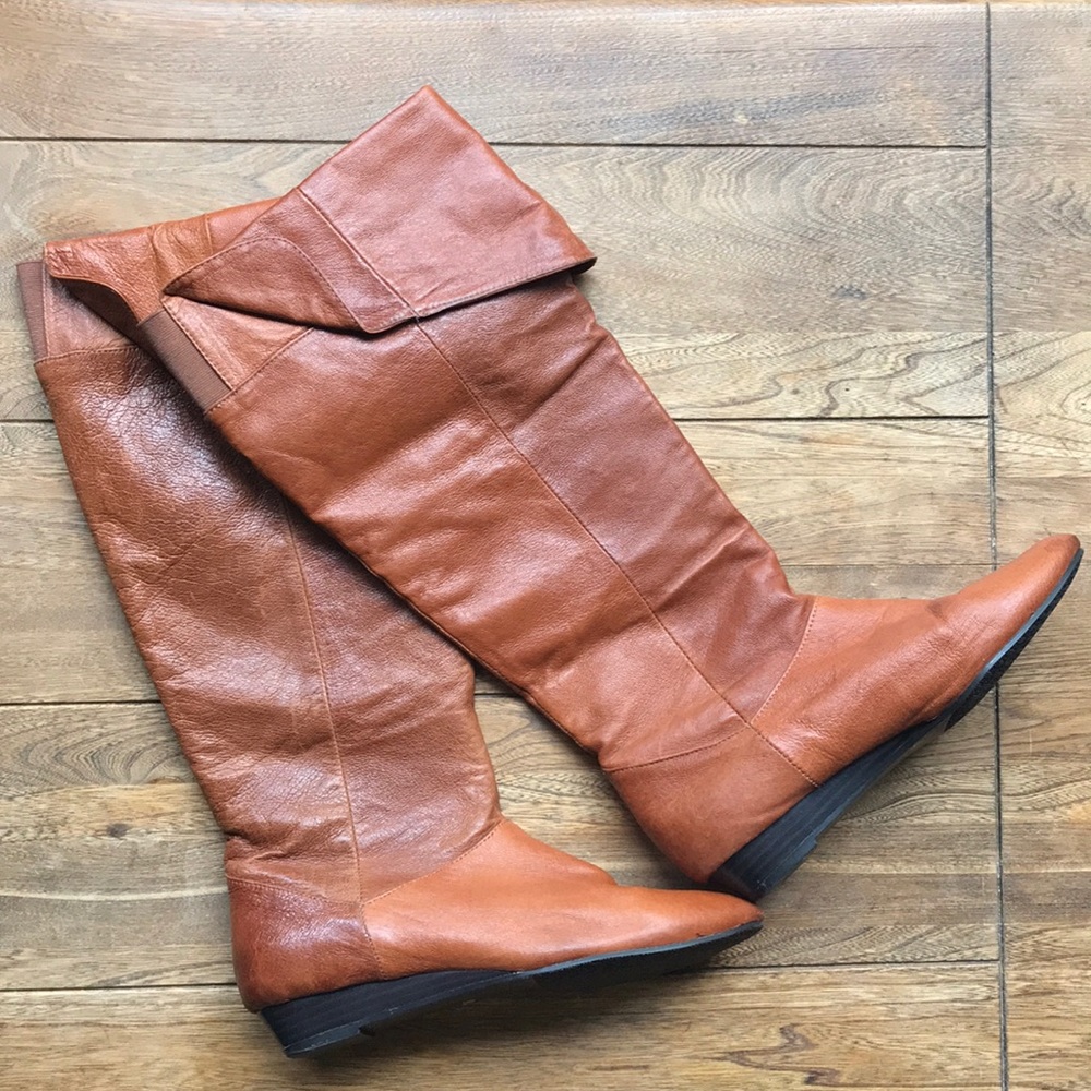 Chinese Laundry brown leather boots, size 8.5